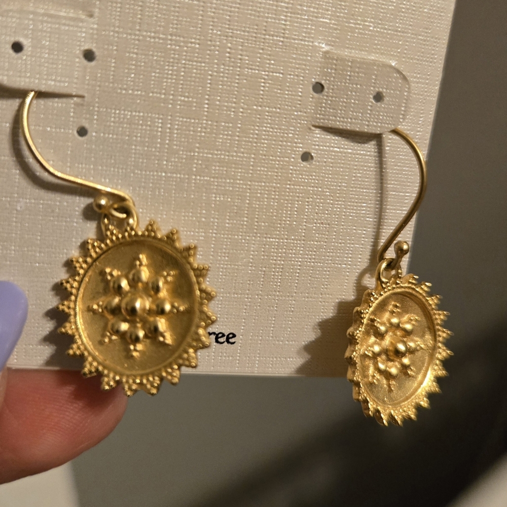 Satya 18k gold plated brass mandala earrings